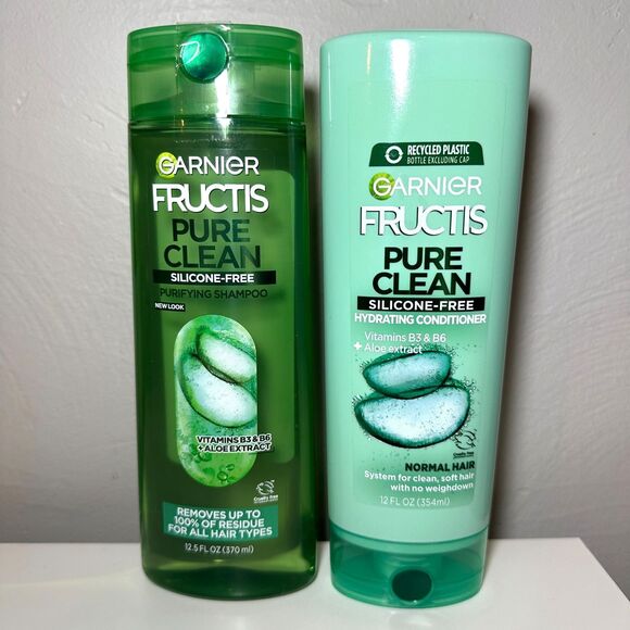 Garnier Fructis Pure Clean Silicone-Free Purifying Shampoo & Conditioner NEW - Picture 1 of 7